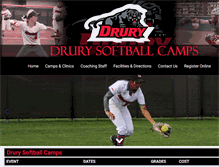 Tablet Screenshot of drurysoftballcamps.com